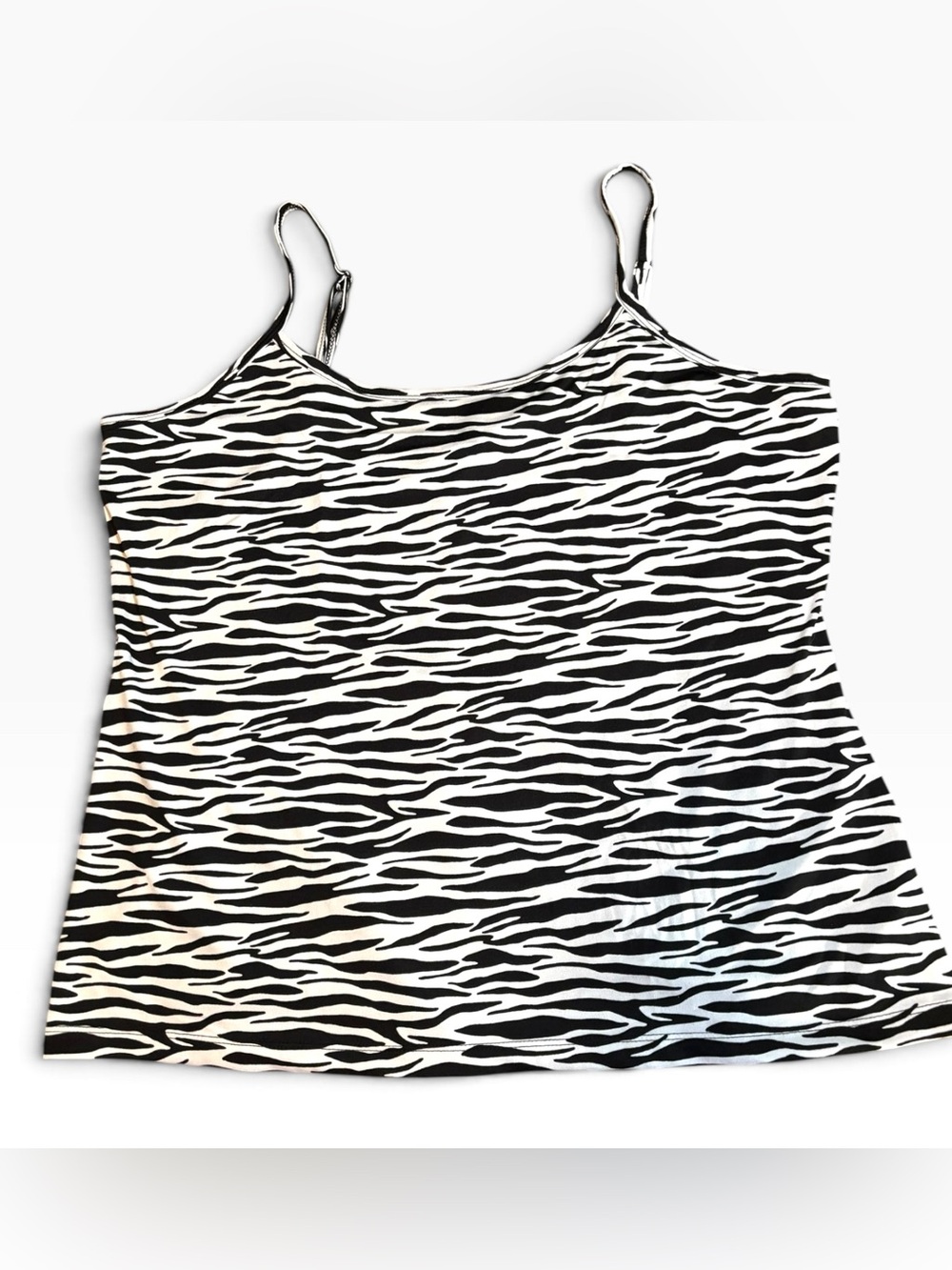 Vintage Fashion Bug Zebra Print Cami Tank Top Size XL Y2K Mob Wife Indie